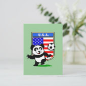 USA Soccer Panda Postkarte (Stehend Vorderseite)