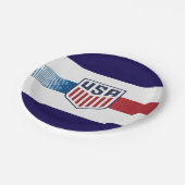 USA Soccer Party Paper Plate Pappteller (Schrägansicht)
