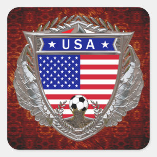 USA Soccer Quadratischer Aufkleber