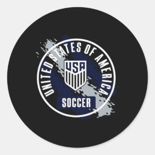 Usa Soccer Retro Paint Rot Usmnt Offiziell Lizensi Runder Aufkleber