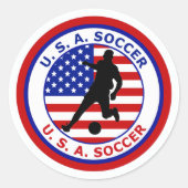 USA SOCCER RUNDER AUFKLEBER (Vorderseite)