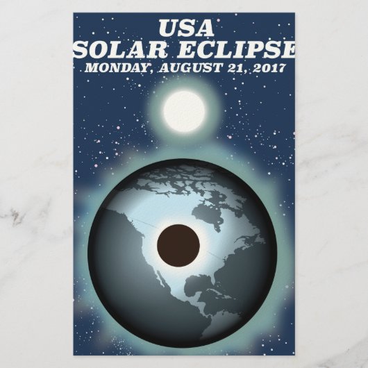 USA Solar Eclipse 2017 Vintage Poster Briefpapier (Vorderseite)