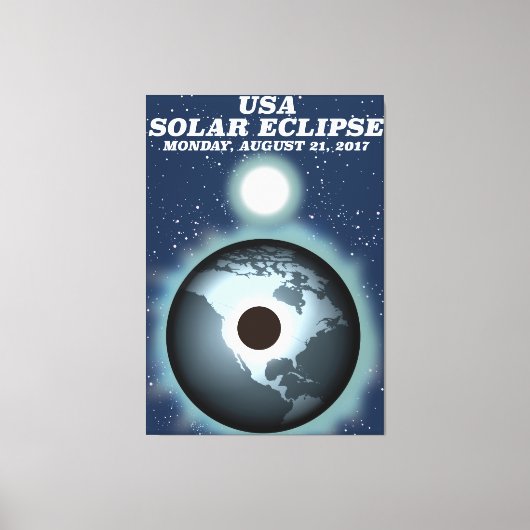 USA Solar Eclipse 2017 Vintage Poster Leinwanddruck (Vorderseite)