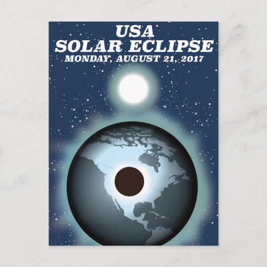 USA Solar Eclipse 2017 Vintage Poster Postkarte (Vorderseite)