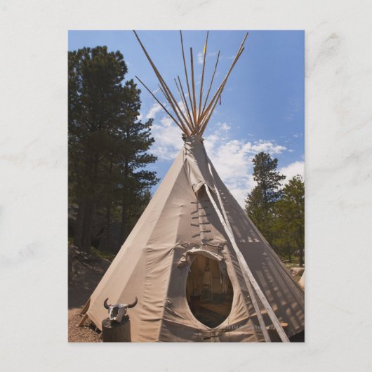 USA, South Dakota, Traditionelles Indisches Teepee Postkarte (Vorderseite)