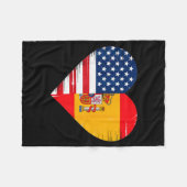 Usa Spain Heart - Dual Citizenship Fleecedecke (Vorderseite (Horizontal))