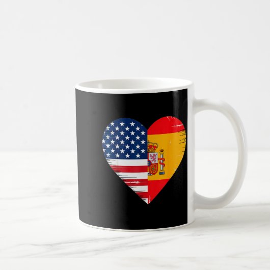 Usa Spain Heart - Dual Citizenship Kaffeetasse (Rechts)