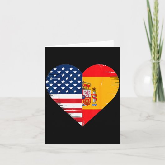 Usa Spain Heart - Dual Citizenship Karte (Vorderseite)