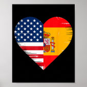 Usa Spain Heart - Dual Citizenship Poster (Vorne)