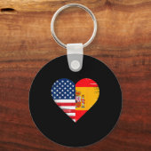 Usa Spain Heart - Dual Citizenship Schlüsselanhänger (Vorderseite)