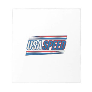 USA-Speed-Racing-patriotisches-vintage-Vektor-Desi Notizblock