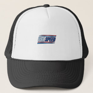 USA-Speed-Racing-patriotisches-vintage-Vektor-Desi Truckerkappe