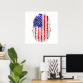 USA sports gips USA fingerprint flagge Poster (Heimbüro)
