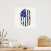 USA sports gips USA fingerprint flagge Poster (Küche)