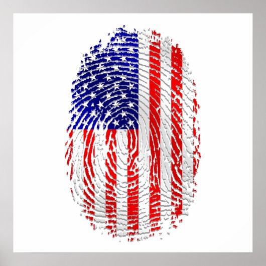 USA sports gips USA fingerprint flagge Poster (Vorne)