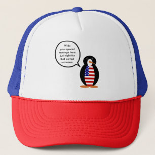 USA sprechende Fr. Pinguin personalisiert Truckerkappe