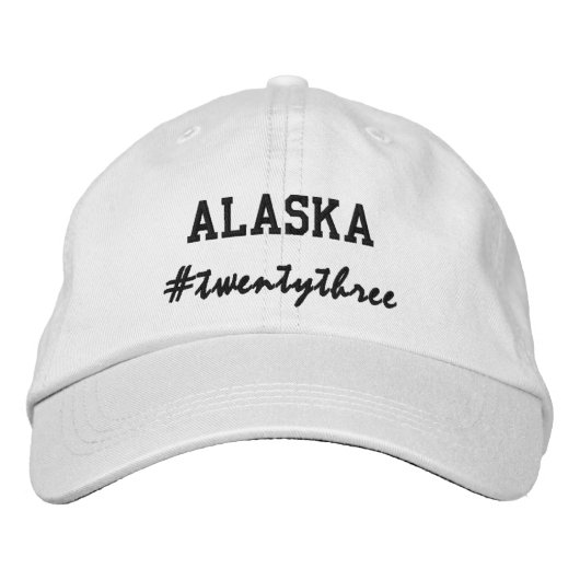 USA Staat Alaska Hashtag Jahr 2023 Bestickte Baseballkappe (Vorderseite)