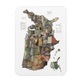 USA Staat Collage Magnet (Vertikal)