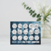 USA Staat Quarters (Coins) 2002 - 2004 Postkarte (Stehend Vorderseite)