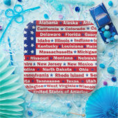 USA Staaten auf Fahne Pappteller (Party)