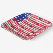 USA Staaten auf Fahne Pappteller (Gewinkelt)