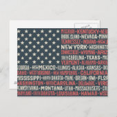 USA |Staaten und Hauptstädte Postkarte (Vorne/Hinten)