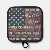 USA |Staaten und Hauptstädte Topflappen (Vorderseite)