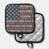 USA |Staaten und Hauptstädte Topflappen (Vorderseite/Rückseite)