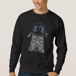 Usa Staffordshire Terrier Wearing Vintage Motorcyc Sweatshirt