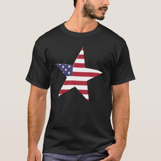 USA Star mit US Flagge Patriotic T-Shirt (Vorderseite)