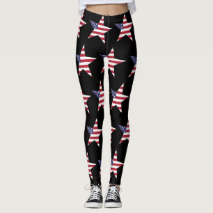 USA Star Pattern mit US Flagge Patriotic Leggings