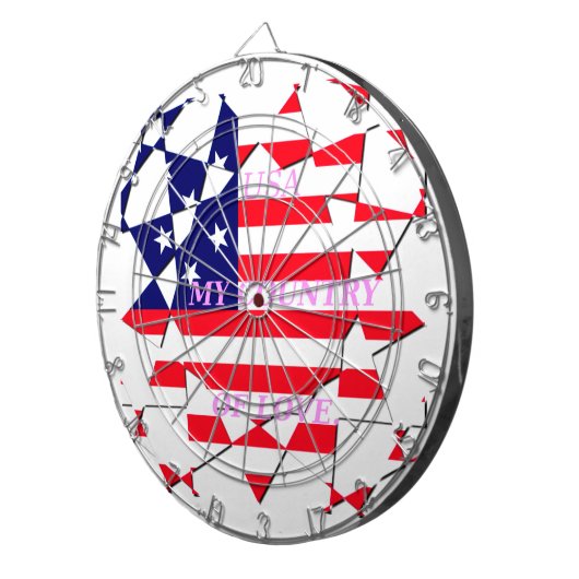 USA Star Spangled Liebe My Country of Liebe Dartscheibe (Vorderseite rechts)