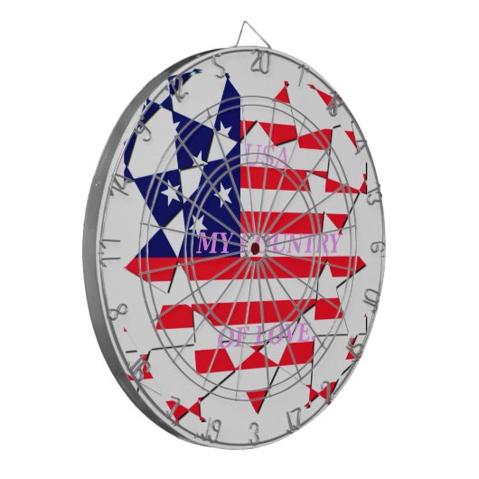 USA Star Spangled Liebe My Country of Liebe Dartscheibe (Vorderseite Links)