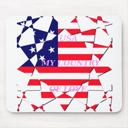 USA Star Spangled Liebe My Country of Liebe Mousepad (Vorne)