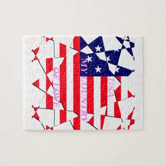 USA Star Spangled Liebe My Country of Liebe Puzzle (Horizontal)