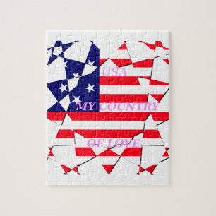 USA Star Spangled Liebe My Country of Liebe Puzzle