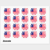USA Star Spangled Liebe My Country of Liebe Quadratischer Aufkleber (Blatt)