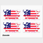USA Star Spangled Liebe My Country of Liebe Rechteckiger Aufkleber (Blatt)