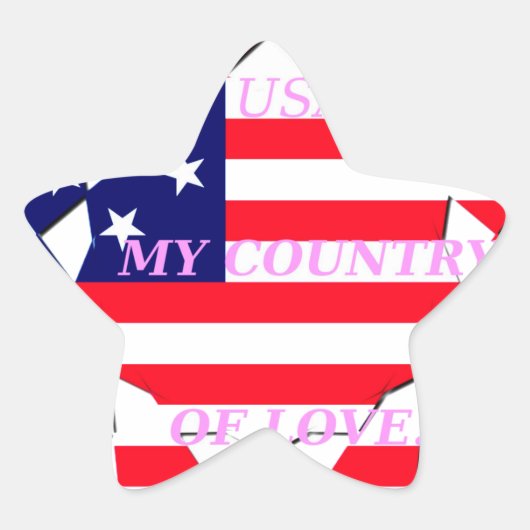 USA Star Spangled Liebe My Country of Liebe Stern-Aufkleber (Vorderseite)
