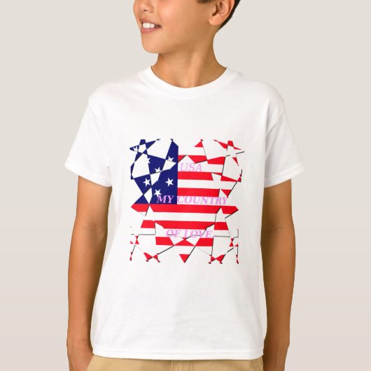 USA Star Spangled Liebe My Country of Liebe T-Shirt (Vorderseite)