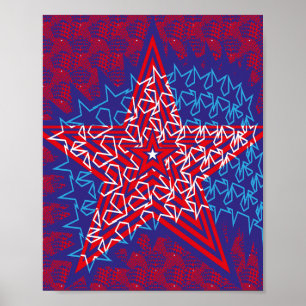 USA STARG FLAG BY MASANSER PIXELAT POSTER