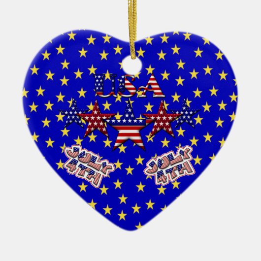 USA Stars Keramik Ornament (Vorne)