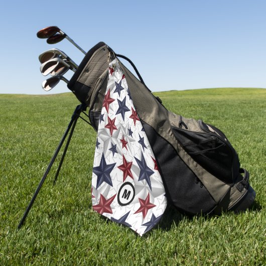 USA Stars Patriotic Initial Golfhandtuch (Gras)