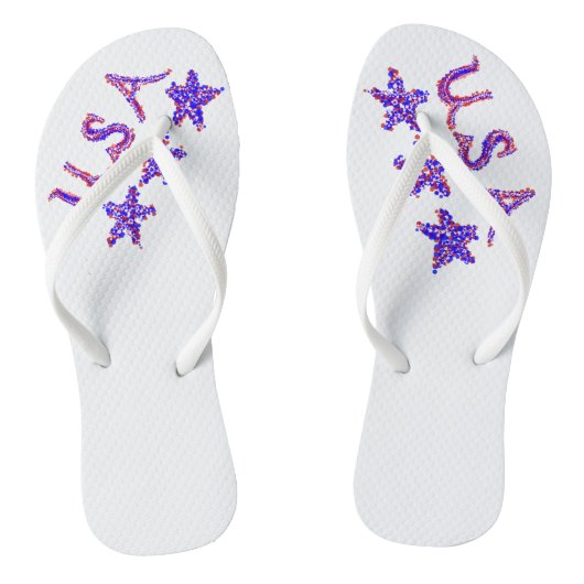 USA Stars Red White Blue Badesandalen (Fußbett)