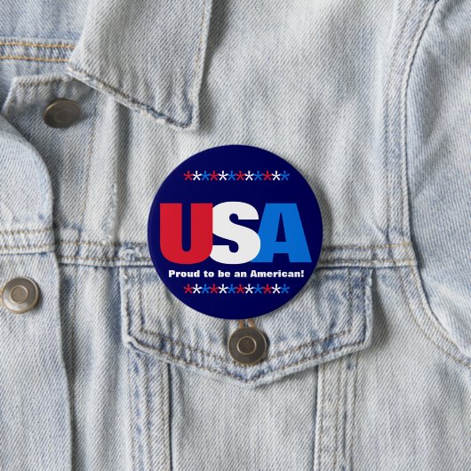 USA Stars Red White Blue Patriotic Button Buttone (Beispiel)