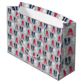 USA Stars & Stripes Große Geschenktüte (Rückseite Schrägansicht)