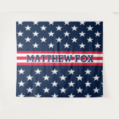 USA Stars Stripes ⭐ Monogram Dazzling Wandteppich (Vorderseite (Horizontal))