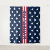 USA Stars Stripes ⭐ Monogram Dazzling Wandteppich (Vorderseite)