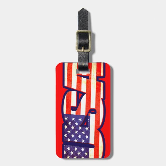USA Stars & Strips - Amerika Flagge Gepäckanhänger (Vorderseite vertikal)