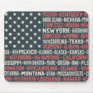 USA  States u. Kapitalien Mousepad